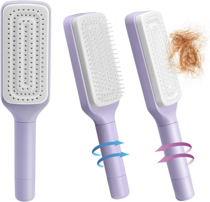 Easy Clean Hair Comb with Retractable Bristles